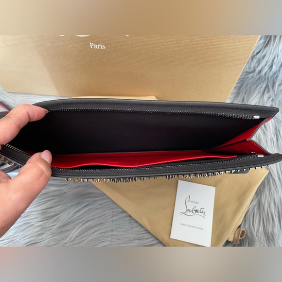 NEW! CHRISTIAN LOUBOUTIN Spiked TricTrac Portfolio Convertible Bag - Picture 10 of 14